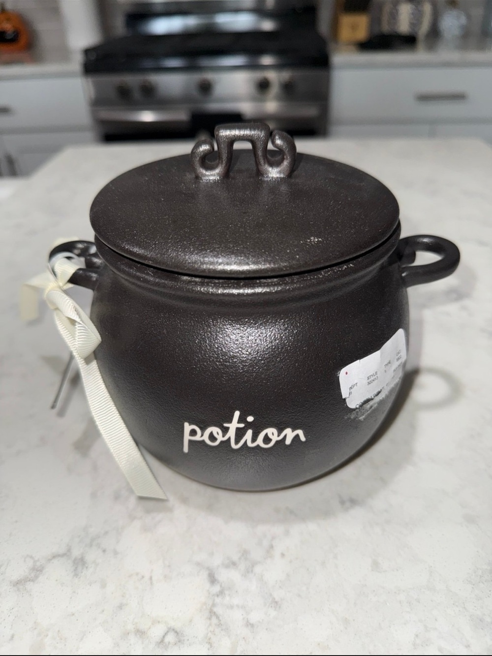 New Rae Dunn Black Potion Cauldron Canister